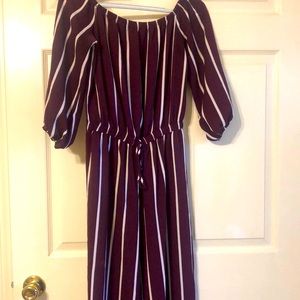 Striped Burgundy Jumpsuit